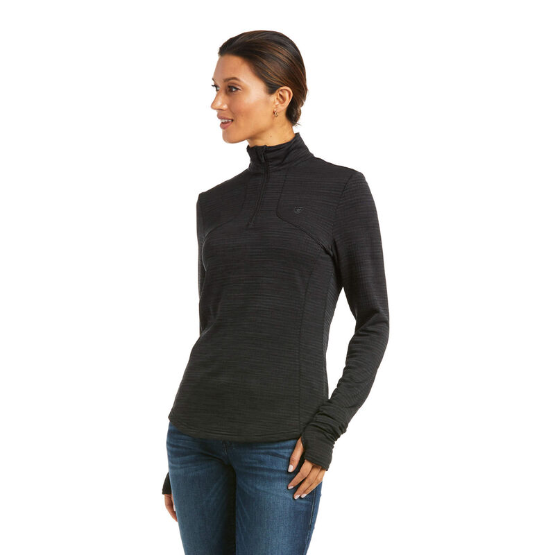 Ariat Hemden Damen - Gridwork 1/4 Zip Schwarz ( GJNSM-3571 )